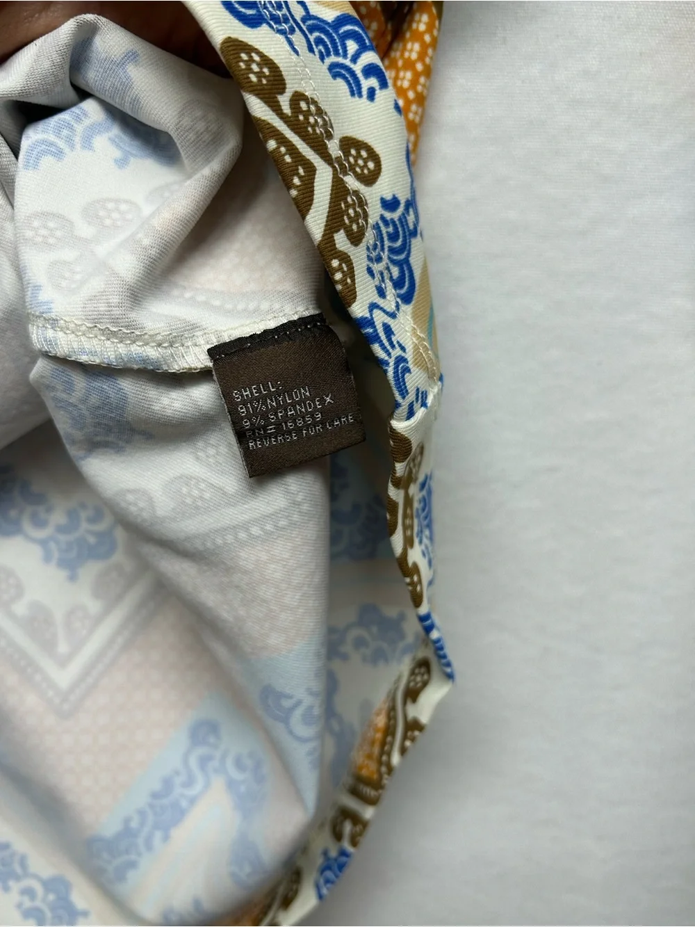 J.McLaughlin Chevron Print Long Sleeve Top - Blue & Gold